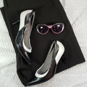 Life Stride Black & White Heels